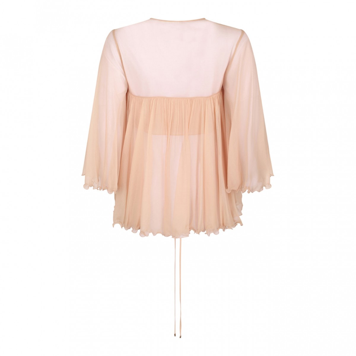 Peach Pleated Top