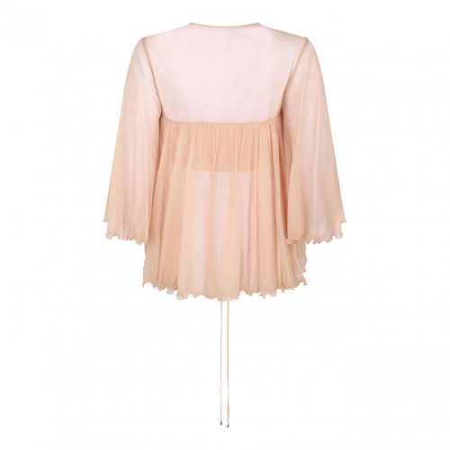 Peach Pleated Top