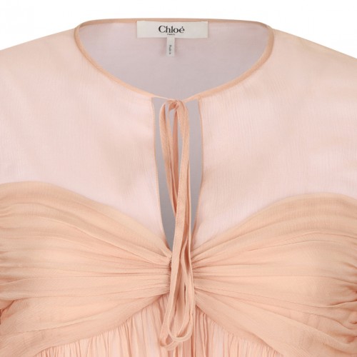 Peach Pleated Top