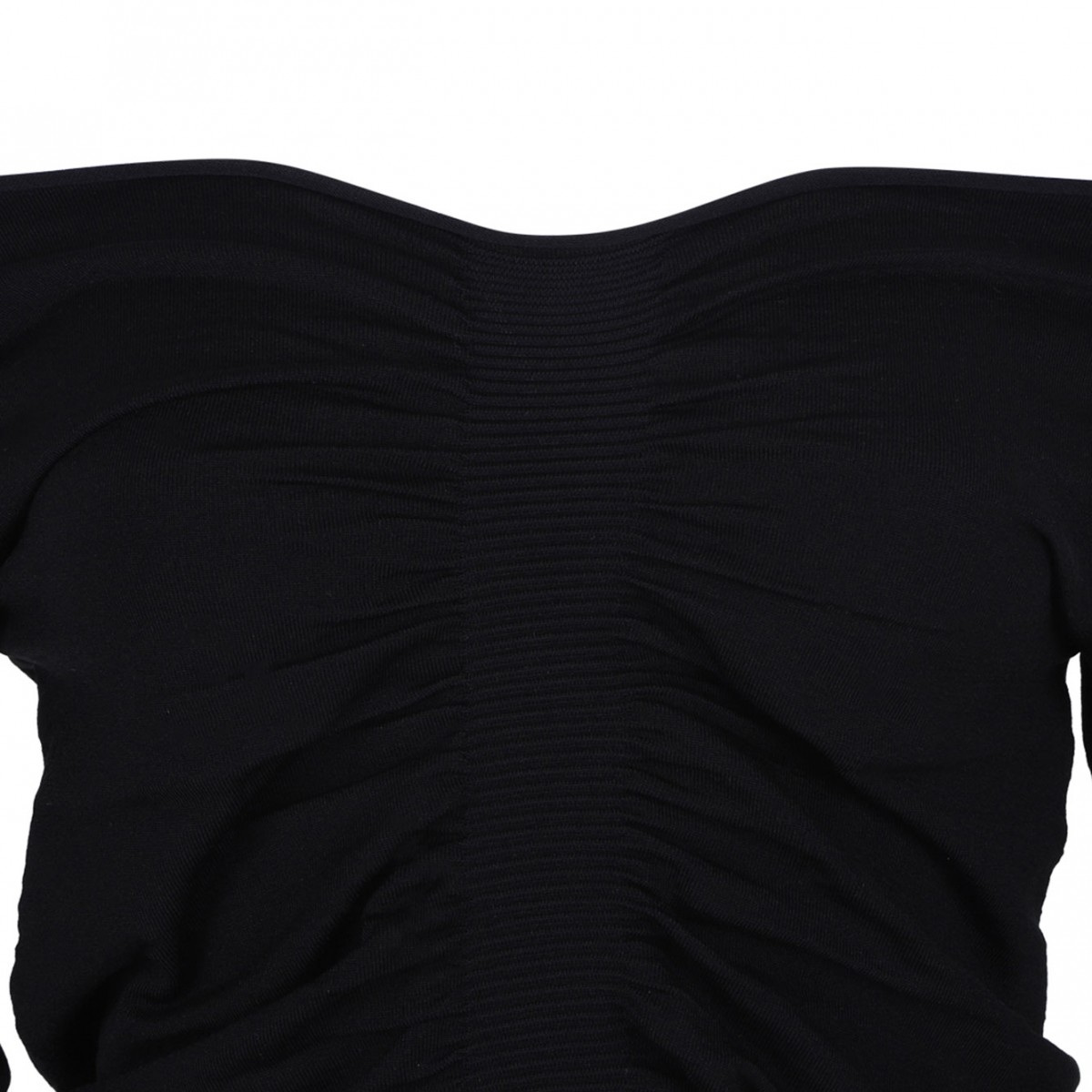Black Ruched Pullover Top