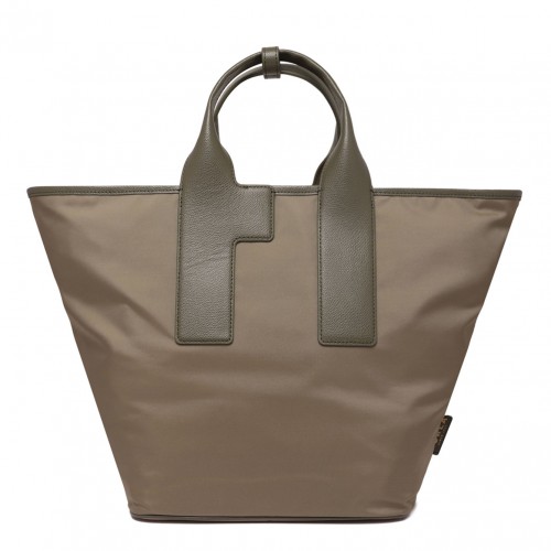 Dark beige Piuma L Tote Bag