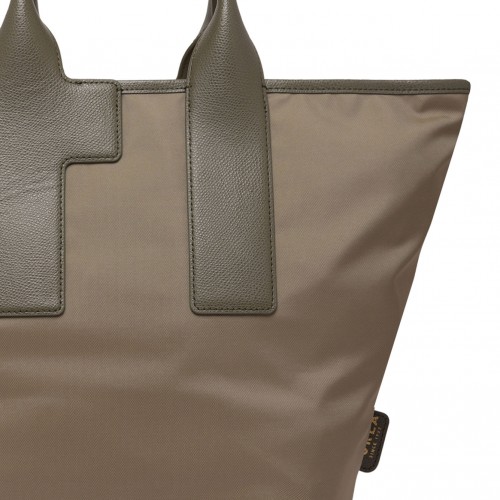 Dark beige Piuma L Tote Bag