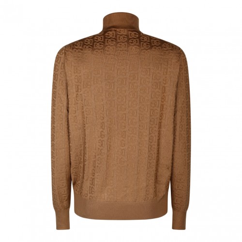 Camel Brown Silk Knitted Top 2
