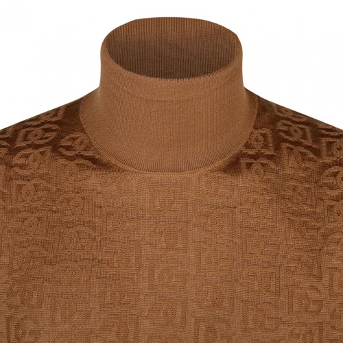 Camel Brown Silk Knitted Top