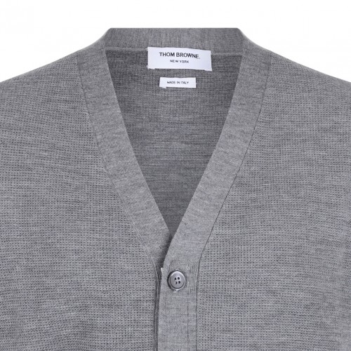 Ash Grey Striped Detail Cardigan