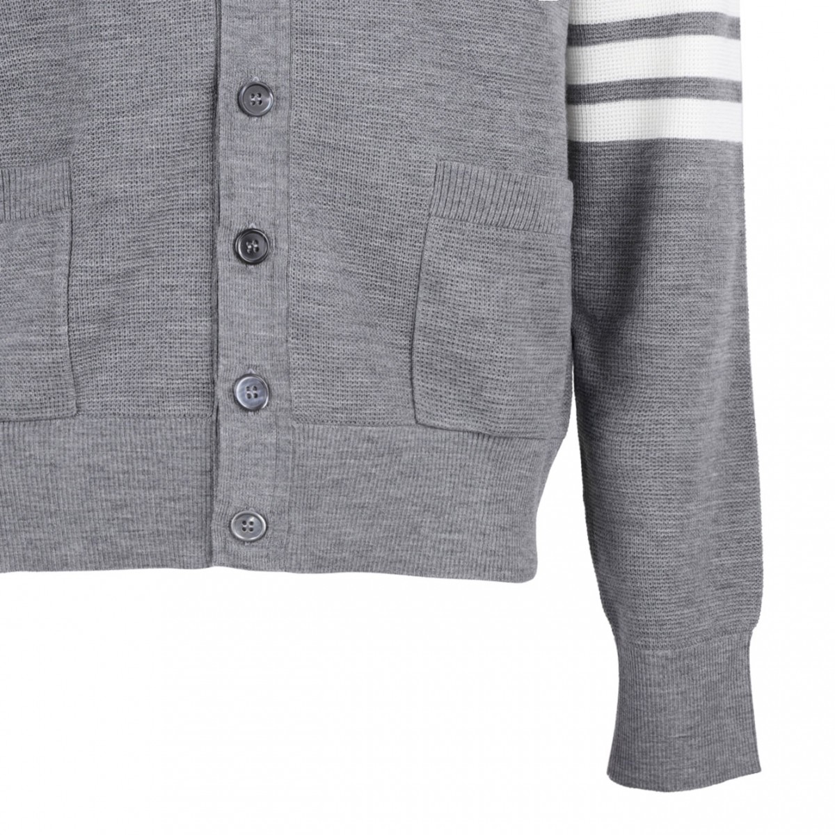 Ash Grey Striped Detail Cardigan
