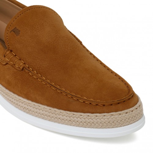 Light Brown Suede Slip On Loafers