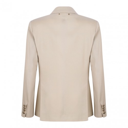 Sand Beige Double Breasted Blazer