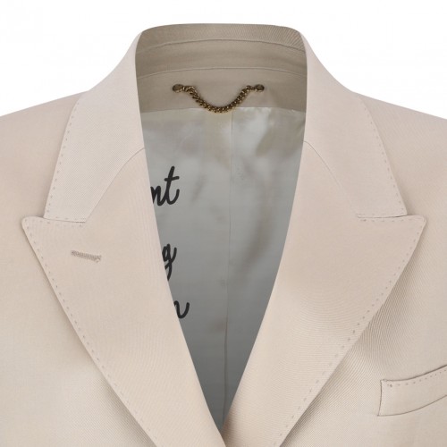 Sand Beige Double Breasted Blazer