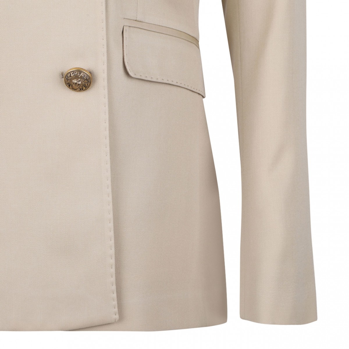 Sand Beige Double Breasted Blazer
