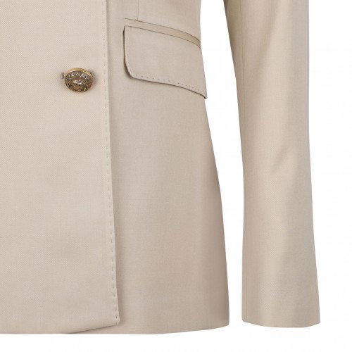 Sand Beige Double Breasted Blazer