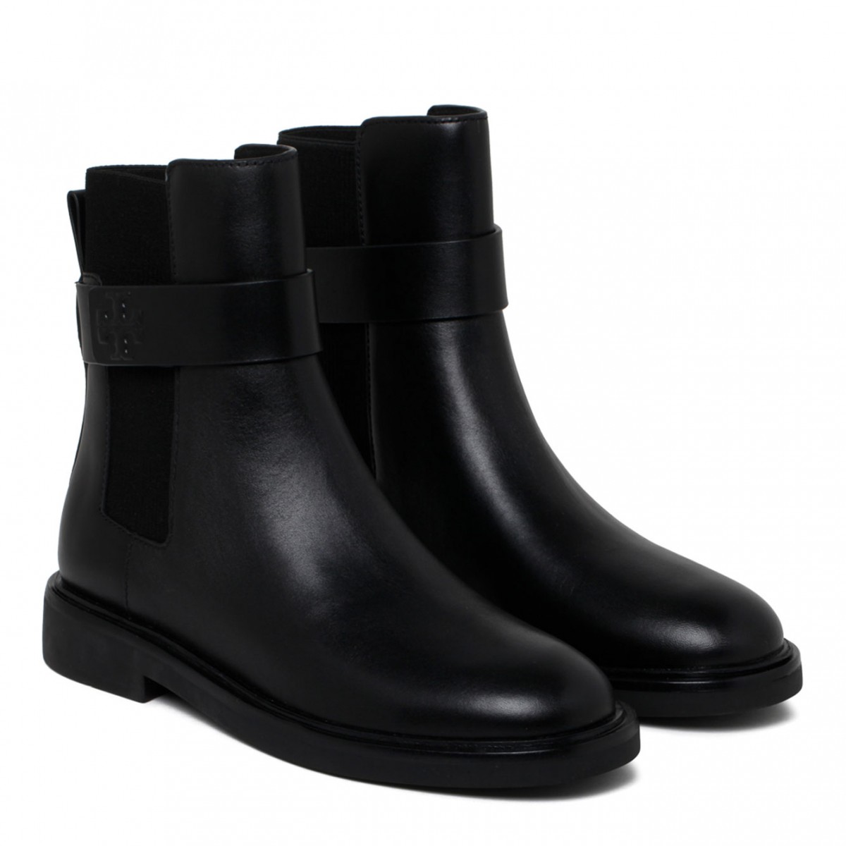 Black Double T Leather Boots