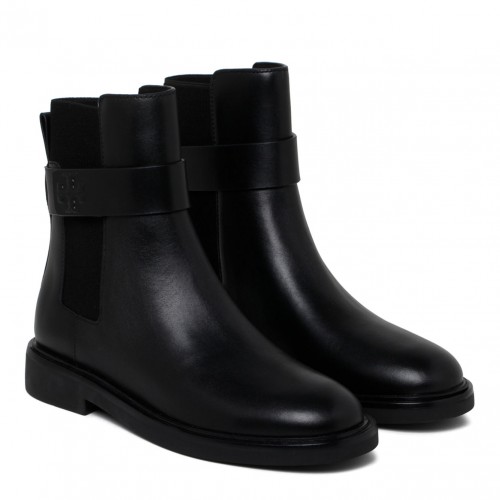 Black Double T Leather Boots
