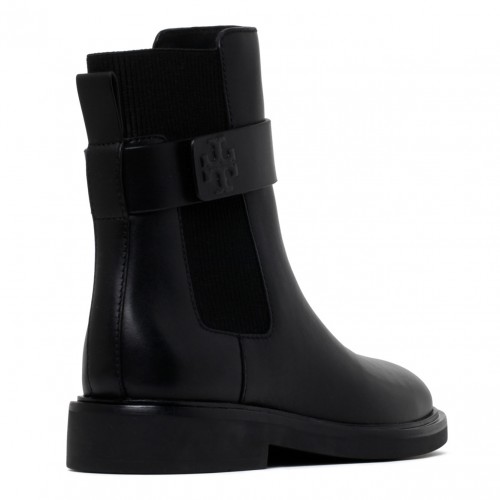Black Double T Leather Boots