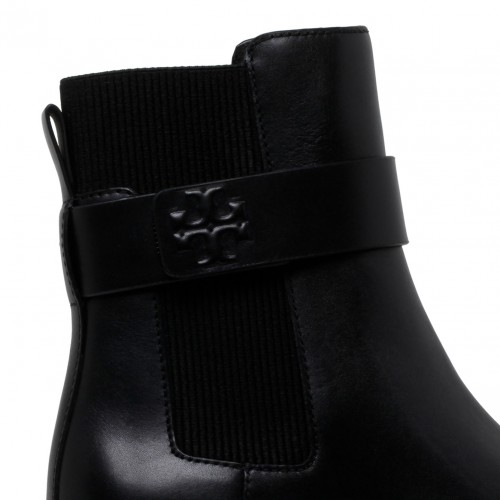 Black Double T Leather Boots