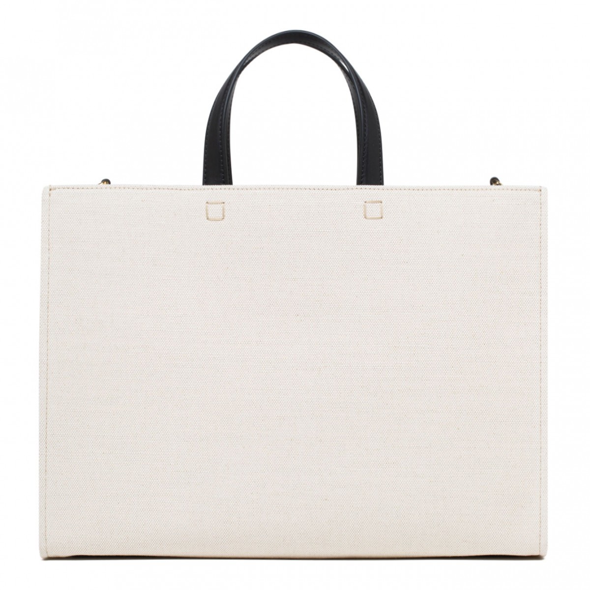 Beige and Black Medium Canvas G-Tote
