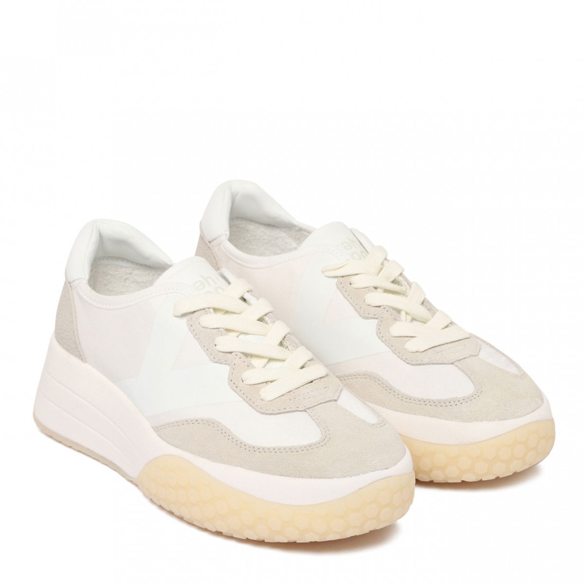 White and Light Pink Sneakers