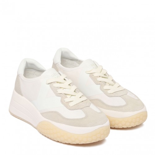 White and Light Pink Sneakers