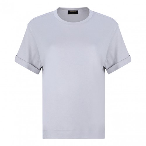 Light Grey Turn Up Sleeve T-Shirt