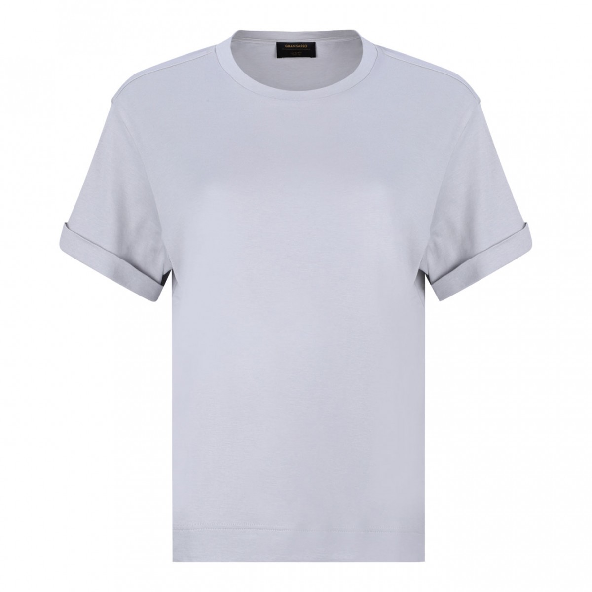 Light Grey Turn Up Sleeve T-Shirt