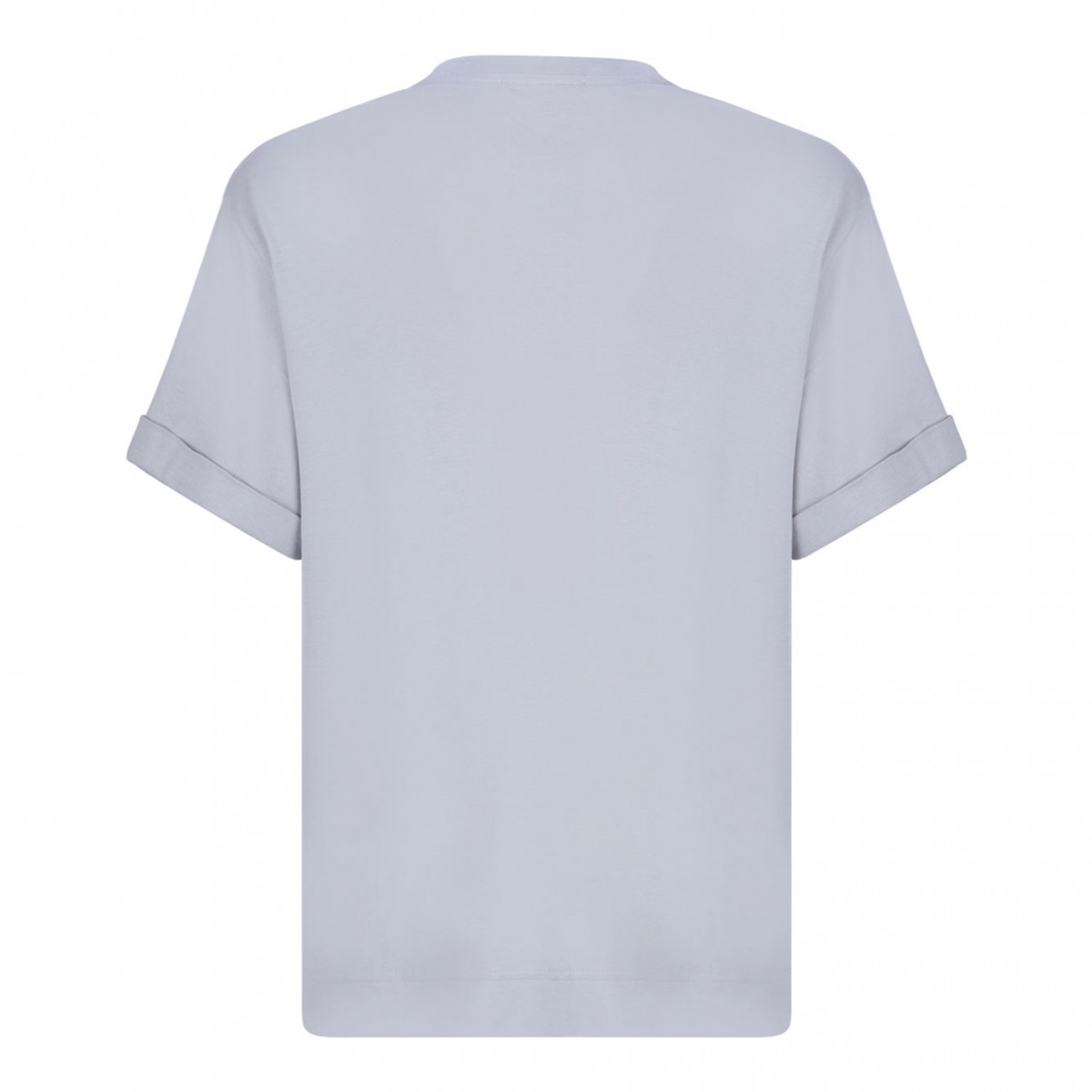Light Grey Turn Up Sleeve T-Shirt