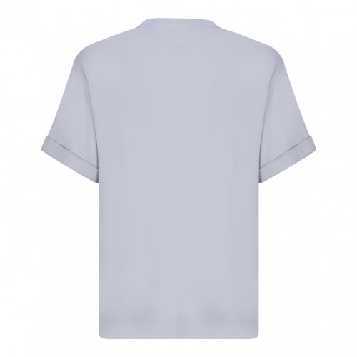 Light Grey Turn Up Sleeve T-Shirt