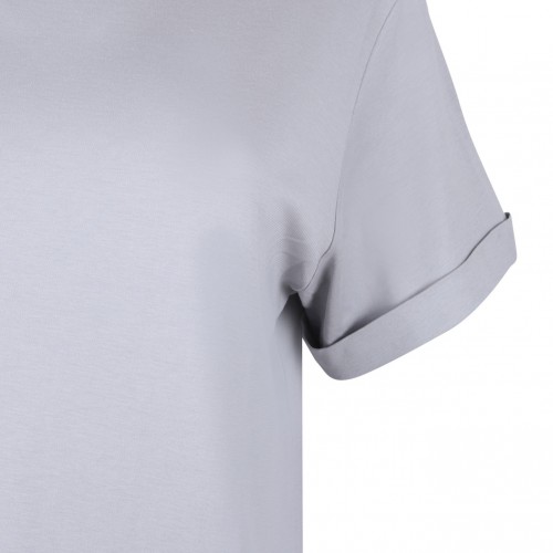 Light Grey Turn Up Sleeve T-Shirt