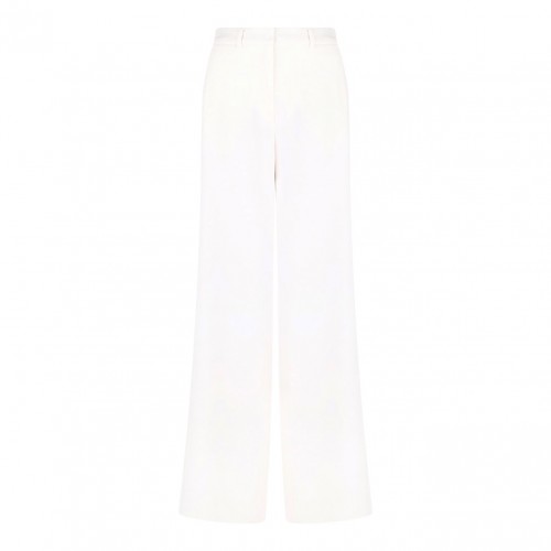White Wide Cady Trousers