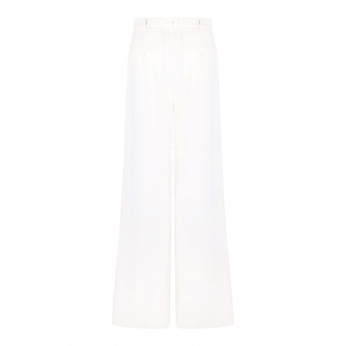 White Wide Cady Trousers