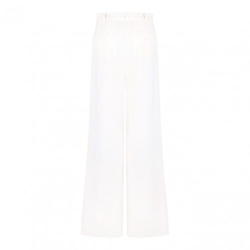 White Wide Cady Trousers