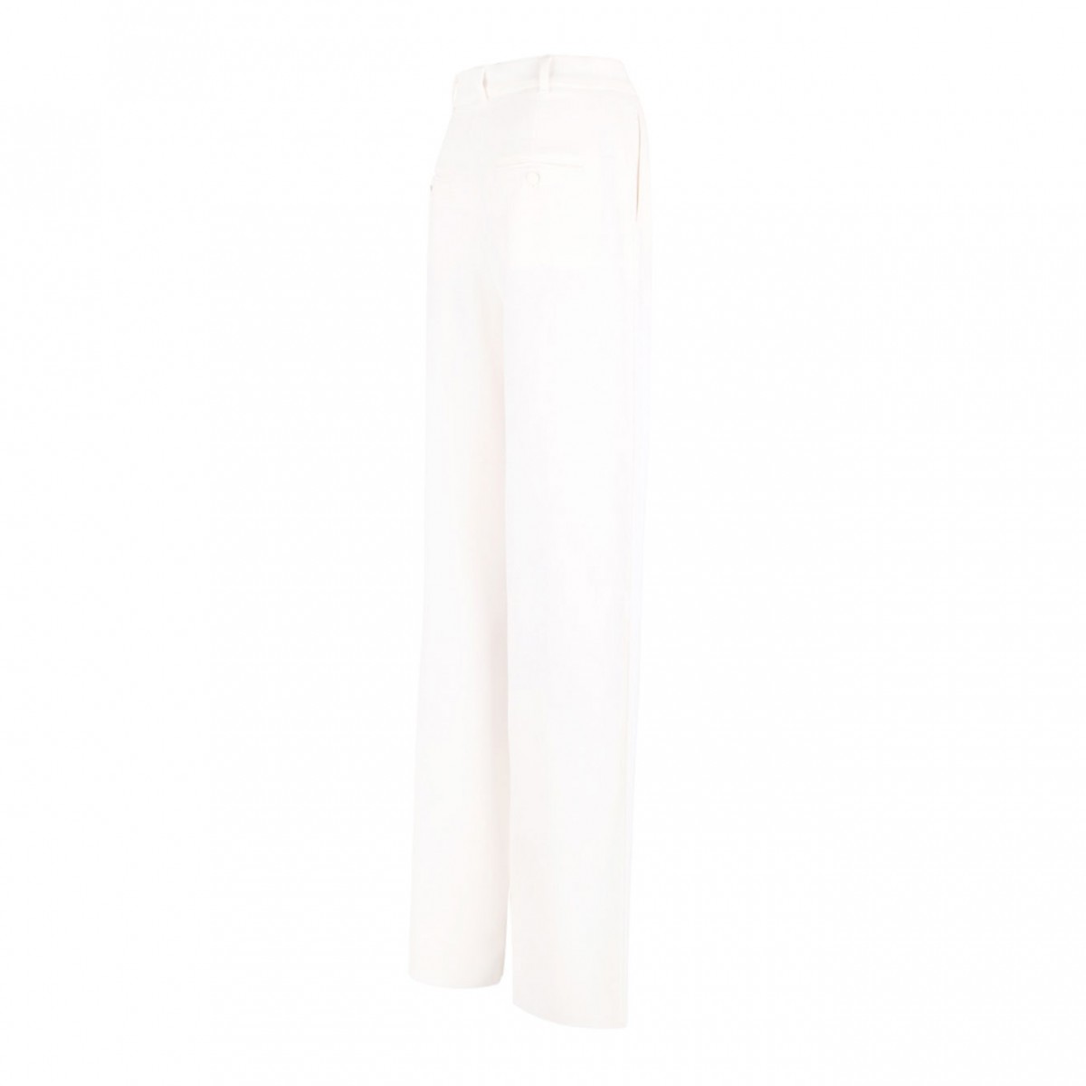 White Wide Cady Trousers