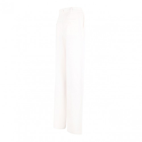 White Wide Cady Trousers