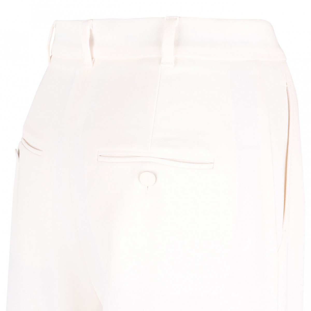 White Wide Cady Trousers