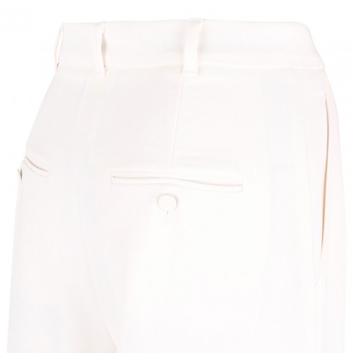 White Wide Cady Trousers