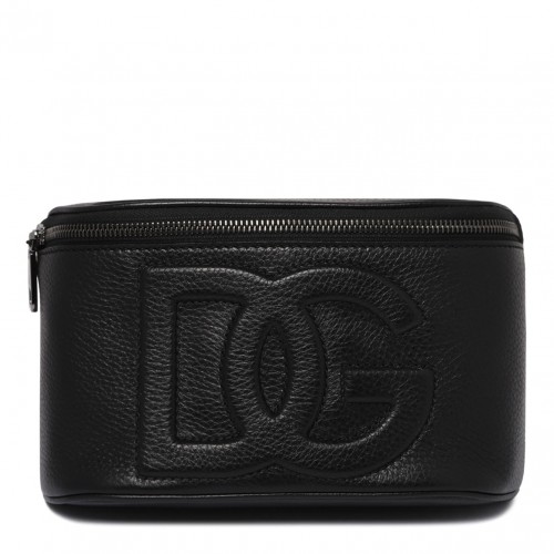 Black Leather Belt Bag