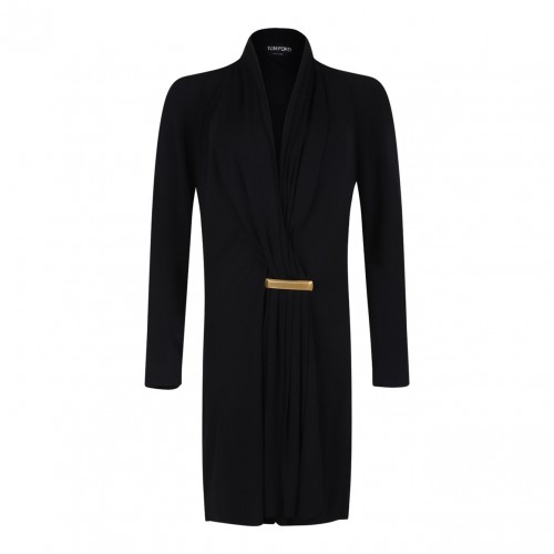 Black Draped Mini Dress