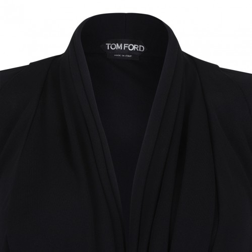 Black Draped Mini Dress