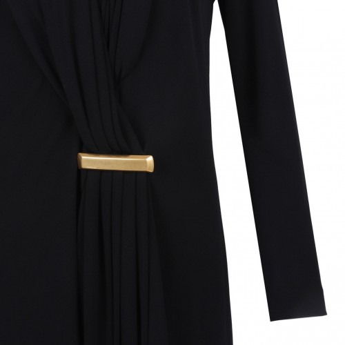 Black Draped Mini Dress