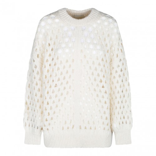 Ecru Perforated Sweater