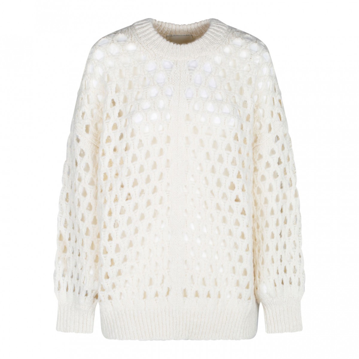 Ecru Perforated Sweater