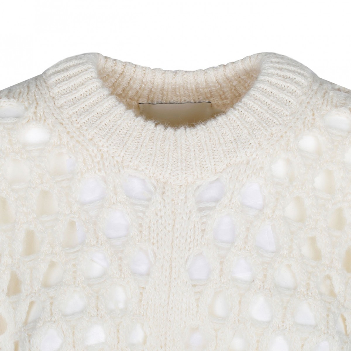 Ecru Perforated Sweater