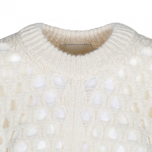 Ecru Perforated Sweater