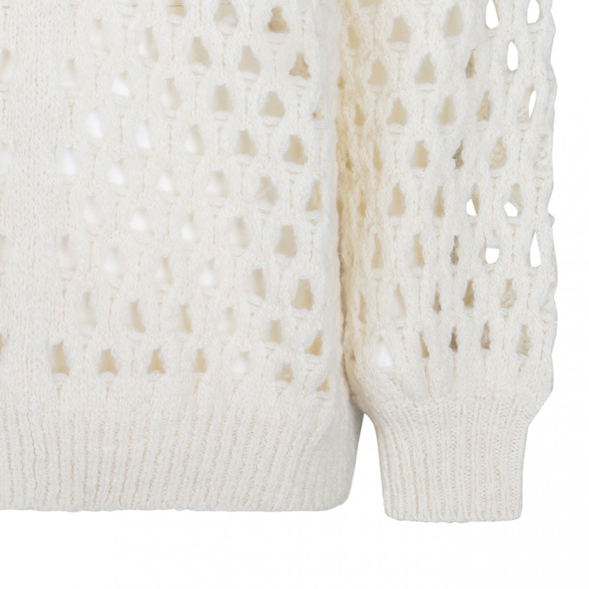 Ecru Perforated Sweater