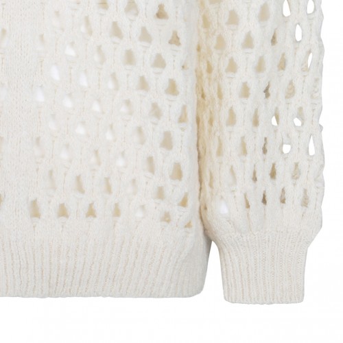 Ecru Perforated Sweater