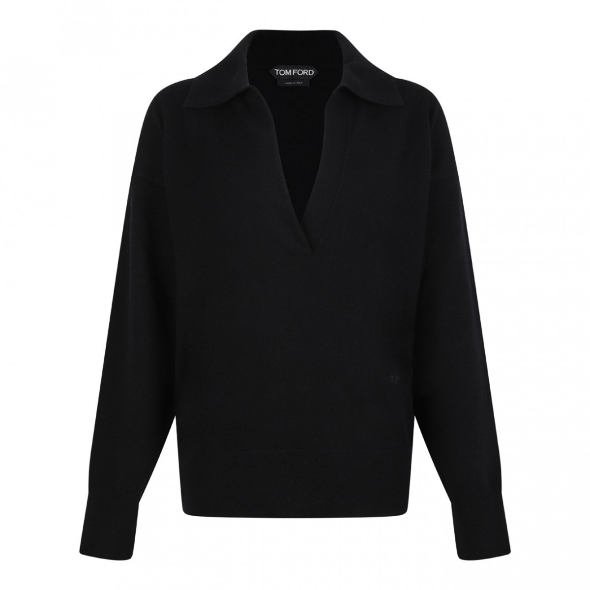 Black Cashmere Silk Polo