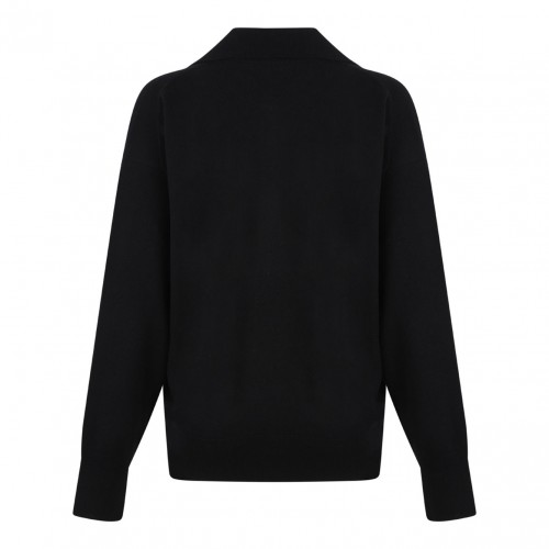 Black Cashmere Silk Polo