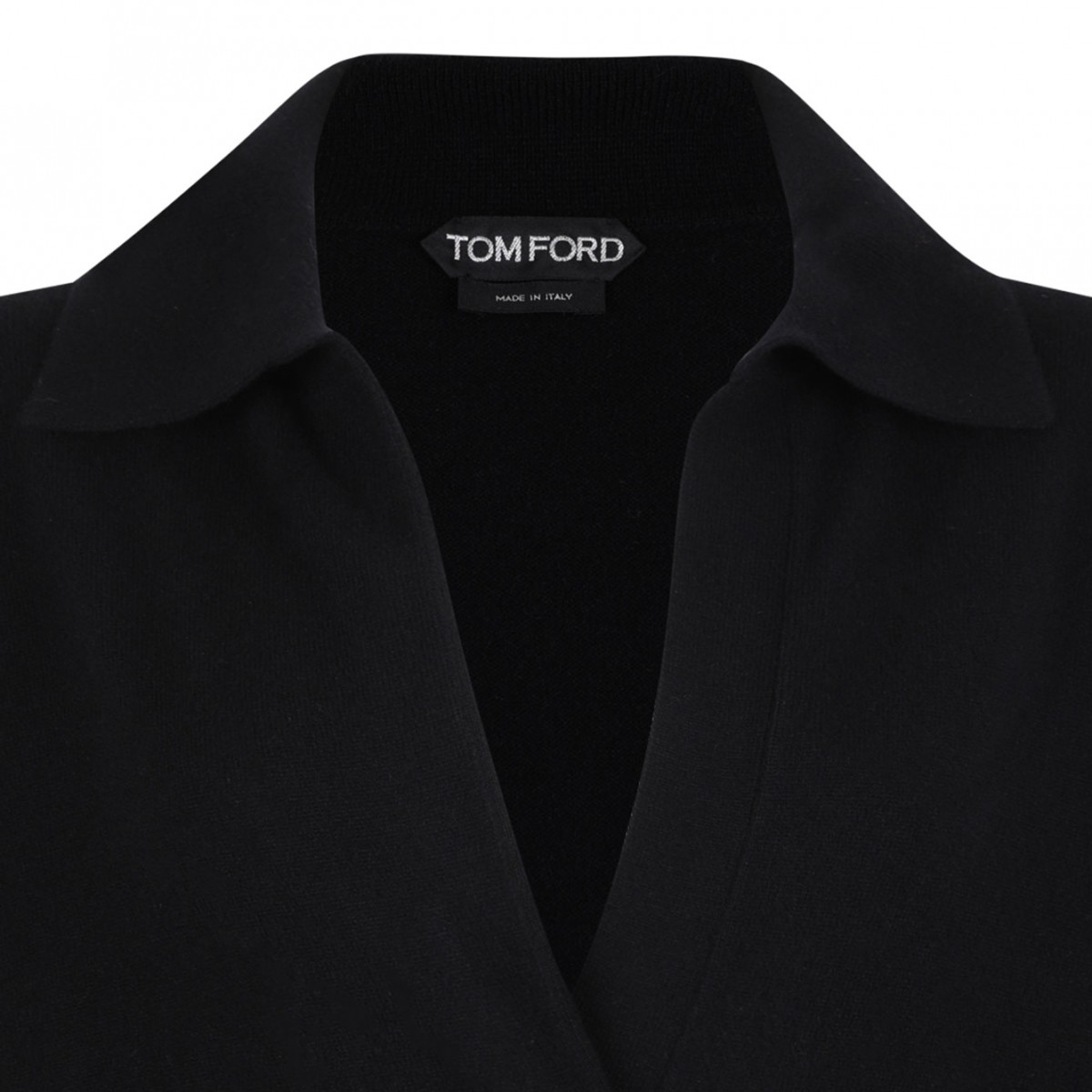 Black Cashmere Silk Polo