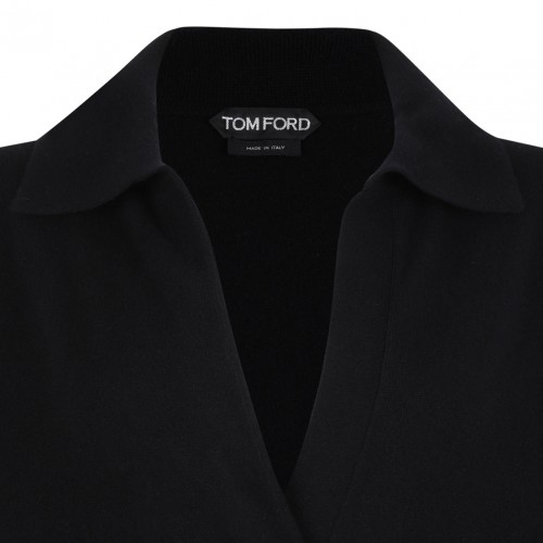 Black Cashmere Silk Polo