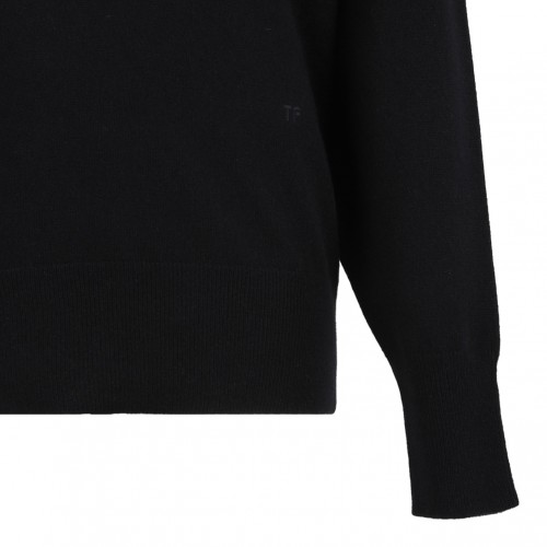 Black Cashmere Silk Polo