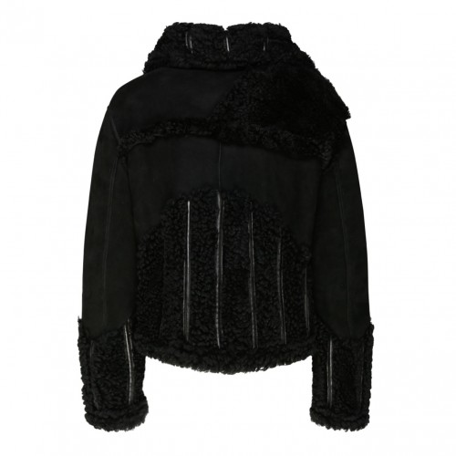 Black Shearling Zip Up Jacket 2